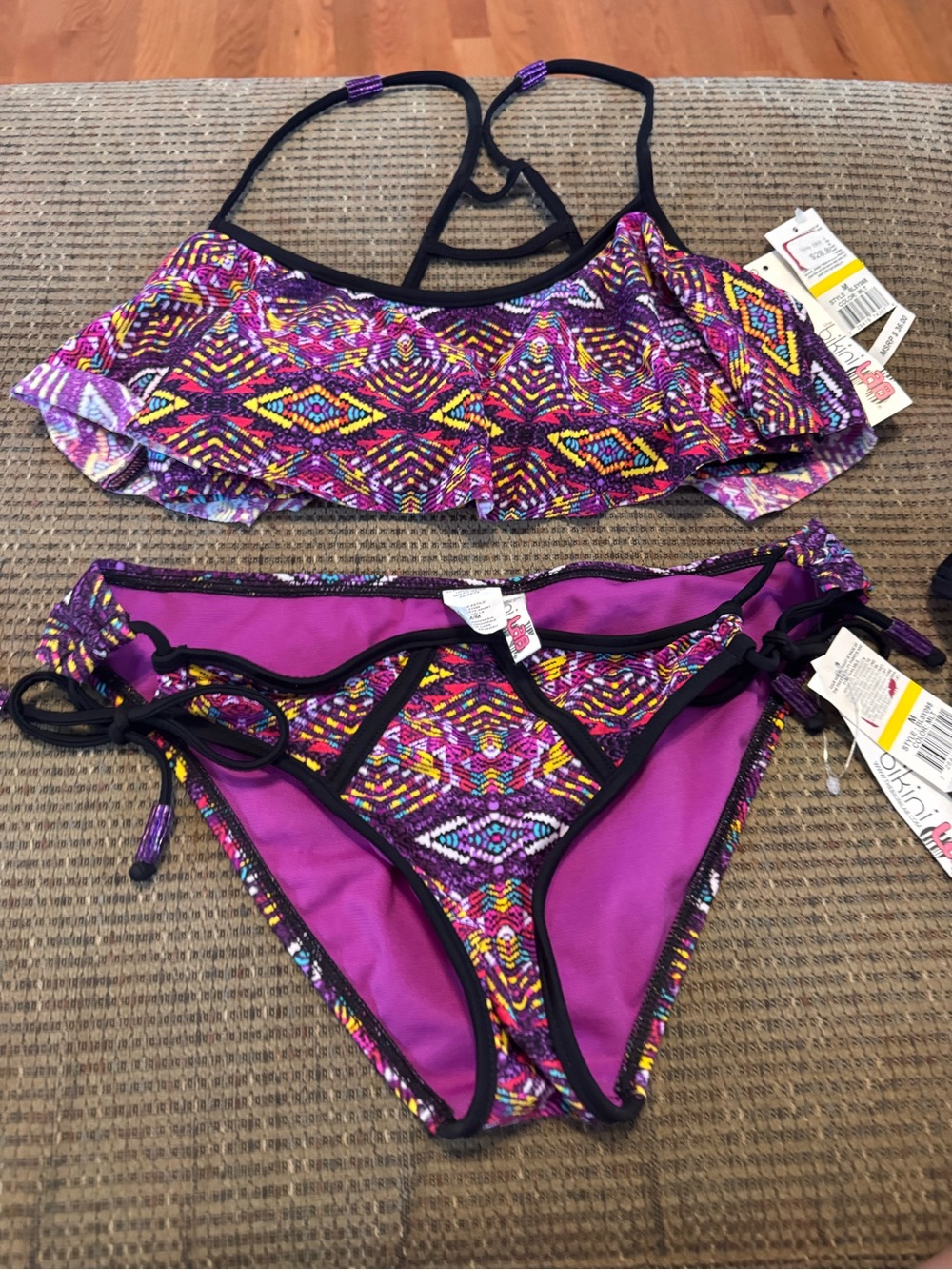 FA Multicolor Swim Top with Purple Accent